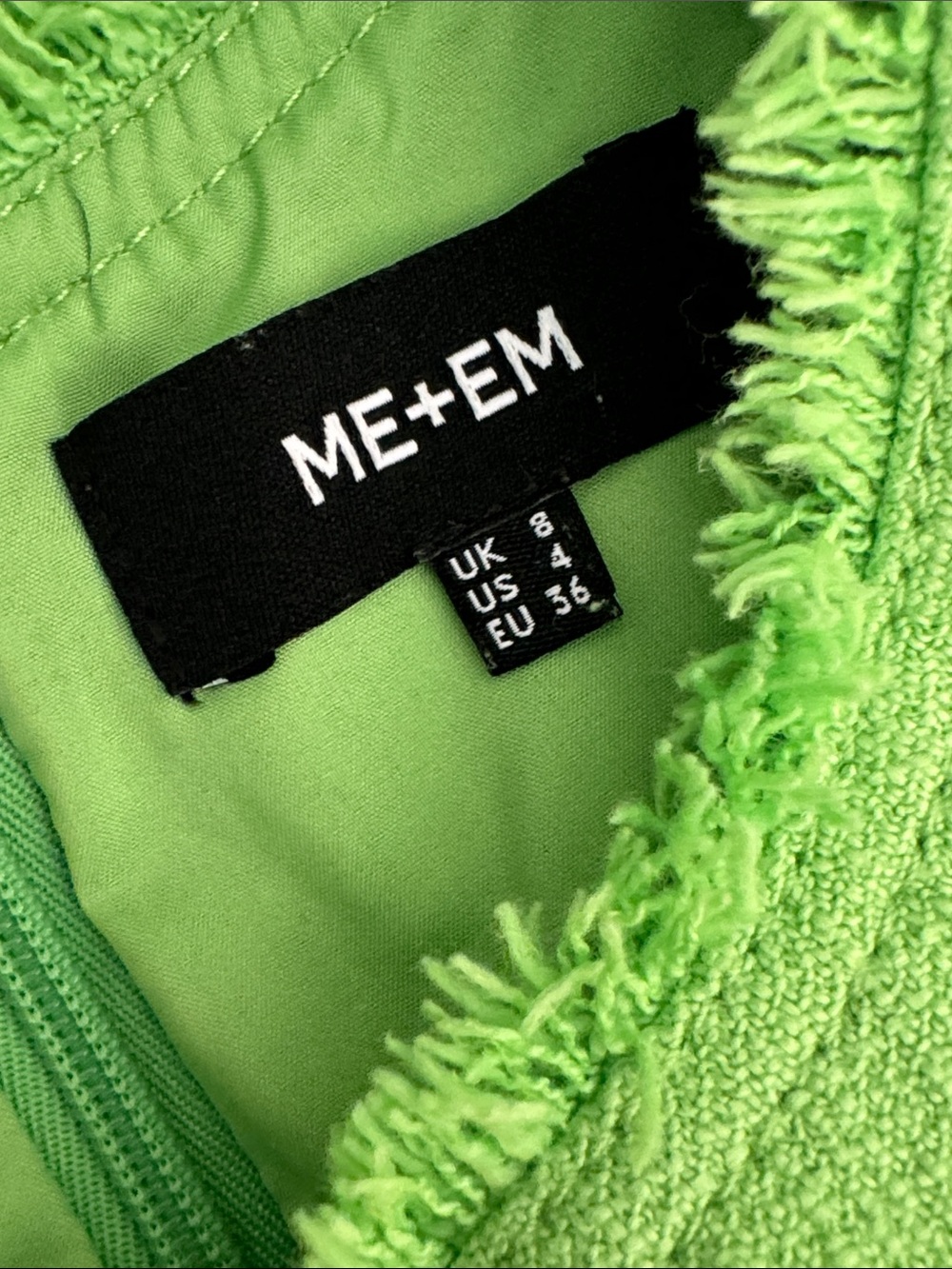 ME + EM Textured Cap Sleeve Midi Dress in Green Size: 4 - Picture 6 of 6